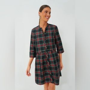 M Tuckernuck Highland Plaid Royal Shirt Dress.